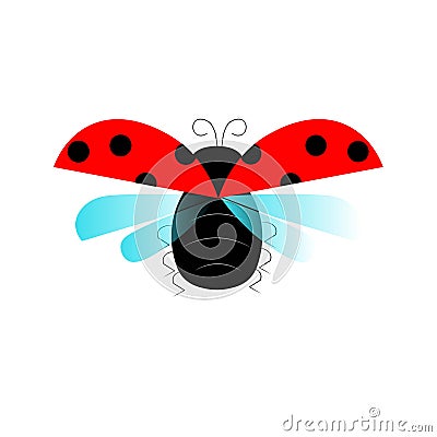 Ladybug fly object isolated art design stock vector illustration Vector Illustration